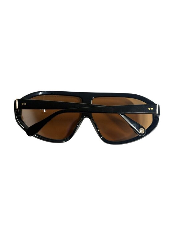 Meeka x Apercu Darkroom First Edition Shield Sunglasses in Black With Amber Lens main image 9